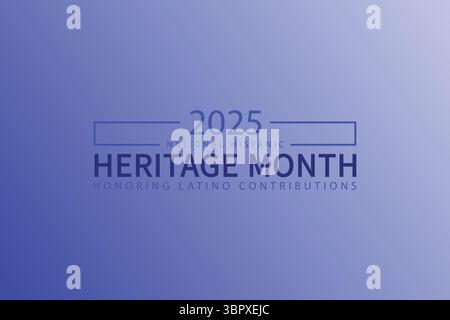 Audace celebrazione del mese dell'Hispanic Heritage con bandiere e stelle Illustrazione Vettoriale