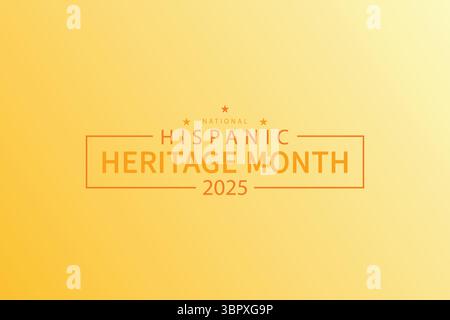 Audace celebrazione del mese dell'Hispanic Heritage con bandiere e stelle Illustrazione Vettoriale
