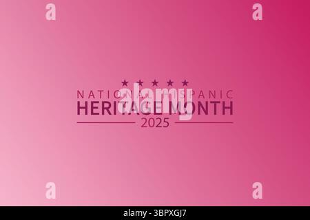 Audace celebrazione del mese dell'Hispanic Heritage con bandiere e stelle Illustrazione Vettoriale