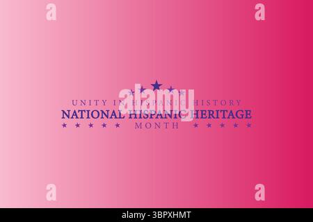 Audace celebrazione del mese dell'Hispanic Heritage con bandiere e stelle Illustrazione Vettoriale