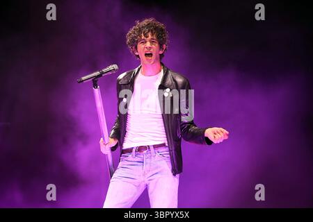 REGNO UNITO. 27 giugno 2025. SHEPTON MALLET, INGHILTERRA - GIUGNO 27: Matty Healy di 'The 1975' esibendosi al Pyramid Stage al Glastonbury Festival, Worthy Farm, Pilton, il 27 giugno 2025 a Shepton Mallet, Inghilterra.CAP/Mar © Mar/Capital Pictures Credit: Capital Pictures/Alamy Live News Foto Stock