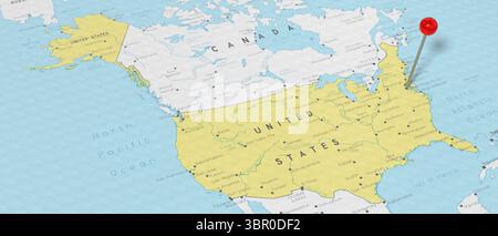 Stati Uniti d'America, Washington D.C. - premere il pin sulla mappa politica - illustrazione 3D. Foto Stock