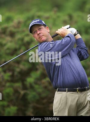 040714 Royal Troon GC, Scozia. Picture Mark Newcombe, The Open Championship 2004 Glen Day il 2004 Open Championship si è tenuto dal 15 al 18 luglio 2004 al Royal Troon Golf Club in Scozia. Foto Stock