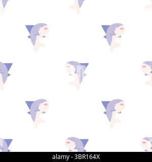 motivo vettoriale senza cuciture con i delfini Foto Stock