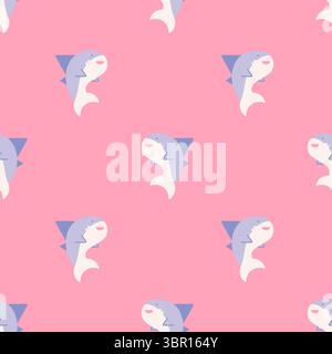 motivo vettoriale senza cuciture con i delfini Foto Stock