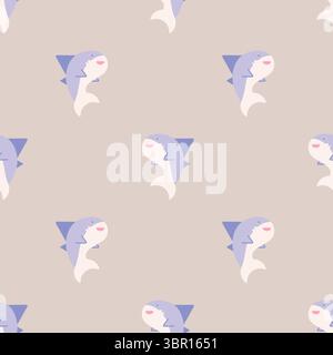 motivo vettoriale senza cuciture con i delfini Foto Stock