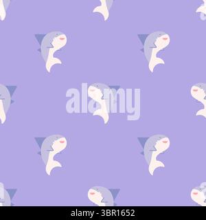 motivo vettoriale senza cuciture con i delfini Foto Stock