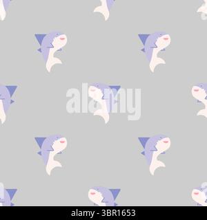 motivo vettoriale senza cuciture con i delfini Foto Stock