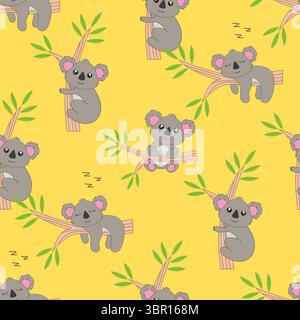 motivo senza cuciture con simpatico koala Foto Stock