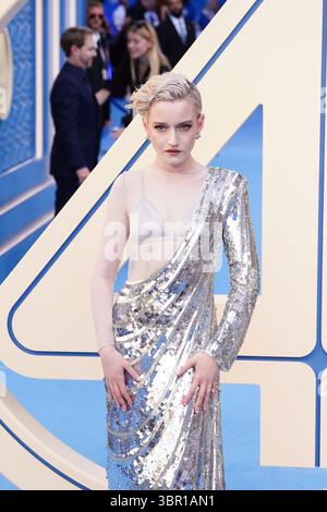 Julia Garner partecipa al lancio britannico di The Fantastic Four: The First Steps, al BFI Imax di Londra. Data foto: Giovedì 10 luglio 2025. Foto Stock