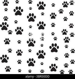 Icona Dog Paw Print – vettore carino per logo e disegni di animali Illustrazione Vettoriale