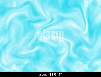 Sfondo astratto vorticoso di texture fluida ciano e bianco Illustrazione Vettoriale