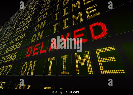 Nero Partenze aeroporto board Foto Stock