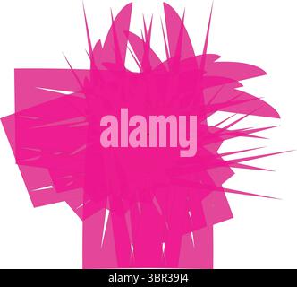 Design geometrico effetto fucsia Starburst su sfondo bianco Illustrazione Vettoriale