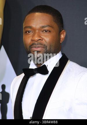 26 febbraio 2017 - Hollywood, California, USA - David Oyelowo posa nella sala stampa durante la 89a edizione degli Academy Awards al Loews Hollywood Hotel il 26 febbraio 2017 a Hollywood, California. (Immagine di credito: © T. Lowe/ZUMA Wire) Foto Stock