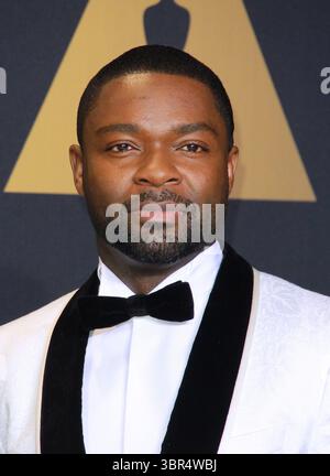 26 febbraio 2017 - Hollywood, California, USA - David Oyelowo posa nella sala stampa durante la 89a edizione degli Academy Awards al Loews Hollywood Hotel il 26 febbraio 2017 a Hollywood, California. (Immagine di credito: © T. Lowe/ZUMA Wire) Foto Stock