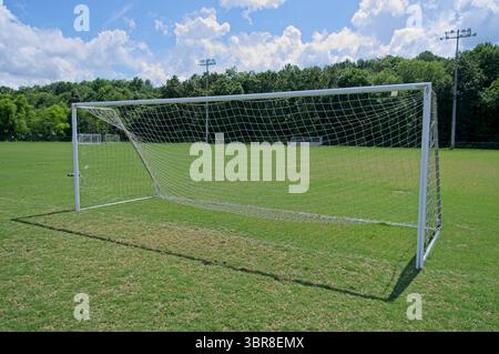Vista frontale della porta di calcio Foto Stock
