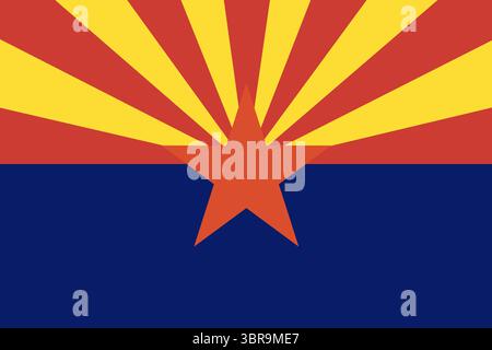 Bandiera dell'Arizona. Colori e proporzioni ufficiali. Illustrazione Vettoriale