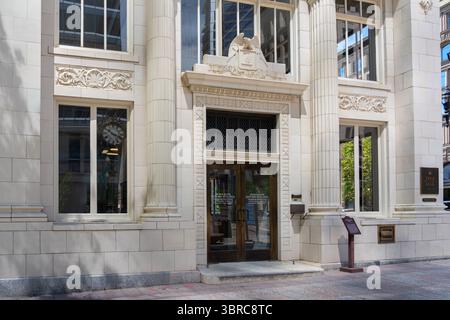Il primo edificio della Zions National Bank a Salt Lake City, Stati Uniti Foto Stock