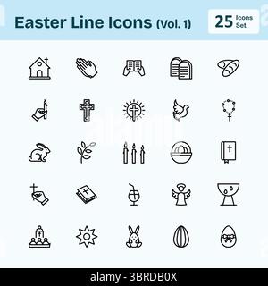 Icone della linea di Pasqua (Vol.1) Illustrazione Vettoriale