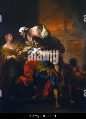 Enea che salva suo padre dal fuoco a Troia (Carle Vanloo) - Nationalmuseum - 23863 Charles-André van Loo - Nationalmuseum Foto Stock