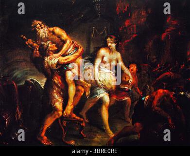 Martin Johann Schmidt - Museo di Belle Arti, Budapest - Enea che salva suo padre dal fuoco a Troia che porta Anchise Foto Stock