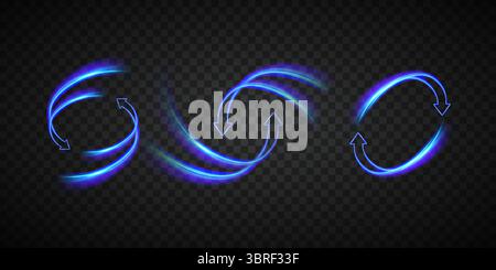 Due file girano intorno. Icona Aggiorna. Aggiornamento hardware e software. Scambio e trasferimento di denaro. Illustrazione Vettoriale