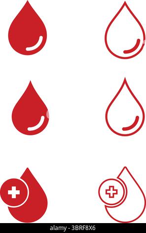 vettore di gocce di sangue rosso Illustrazione Vettoriale