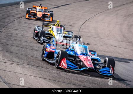 Newton, Ia, Stati Uniti. 12 luglio 2025. Il pilota DELLA SERIE NTT INDYCAR, STING RAY ROBB (77) (USA) di Payette, ID, corre in curva durante il SYNK 275 MOTORIZZATO SUKUP all'Iowa Speedway di NEWTON IA. (Credit Image: © Walter G. Arce Sr./ASP via ZUMA Press Wire) SOLO PER USO EDITORIALE! Non per USO commerciale! Foto Stock