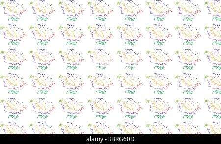 Colorate tacche di controllo disegnate a mano sfondo a campitura per un design vettoriale ripetuto senza interruzioni Illustrazione Vettoriale