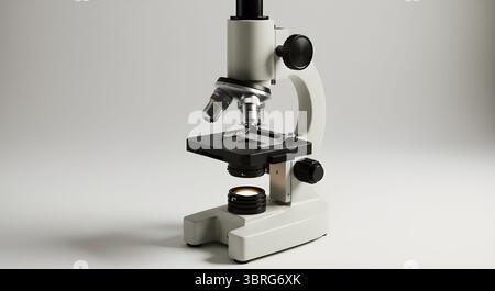 Microscopio da laboratorio moderno: Esplorazione dettagliata del mondo microscopico Foto Stock