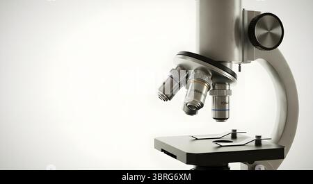 Microscopio da laboratorio moderno: Esplorazione dettagliata del mondo microscopico Foto Stock