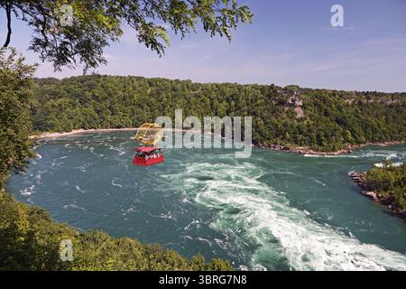 Tram Aero sulle rapide Whirlpool del fiume Niagara in Ontario, Canada Foto Stock