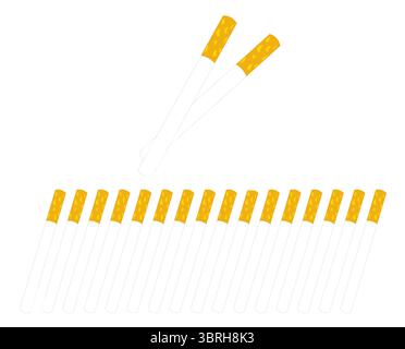 Disegno della linea del vettore di sigarette Illustrazione Vettoriale