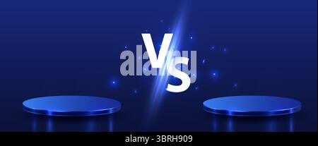 Moderno rispetto allo sfondo con podi ed effetti di raggi. Illustrazione vettoriale Illustrazione Vettoriale