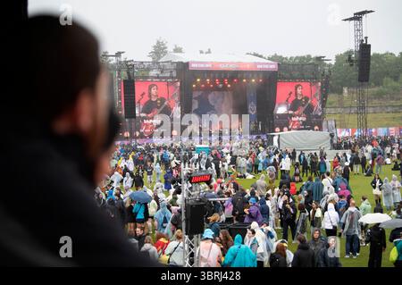 The Last Dinner Party dal vivo beim Lollapalooza Berlin 2025 presentato da Telekom im Olympiapark und Olympiastadion. Berlino, 12.07.2025 Foto Stock