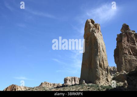 La Valle dei Monti a forma di castello di Airakty, Mangystau Foto Stock