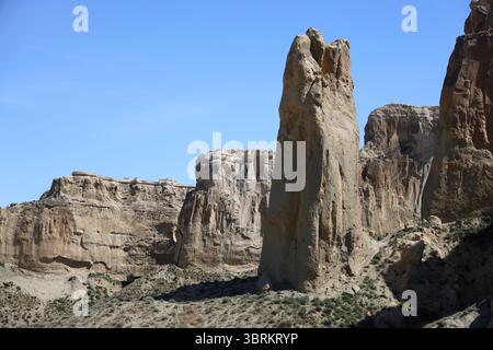 La Valle dei Monti a forma di castello di Airakty, Mangystau Foto Stock