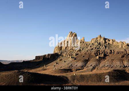 La Valle dei Monti a forma di castello di Airakty, Mangystau Foto Stock