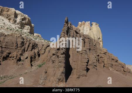 La Valle dei Monti a forma di castello di Airakty, Mangystau Foto Stock