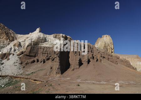 La Valle dei Monti a forma di castello di Airakty, Mangystau Foto Stock