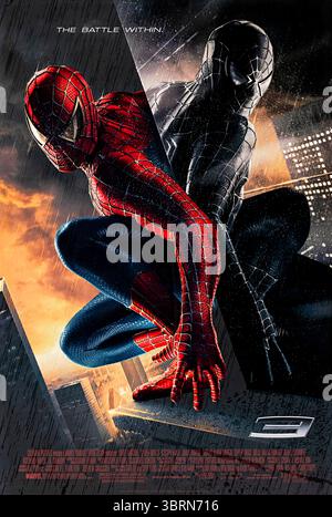 Spider-Man 3 (2007) diretto da Sam Raimi e interpretato da Tobey Maguire, Kirsten Dunst e James Franco. Peter Parker affronta nuovi nemici e il suo lato oscuro come Spider-Man. Fotografia di un poster originale del 2007 USA a un foglio SOLO PER USO EDITORIALE. Credito: BFA / Sony Pictures Foto Stock