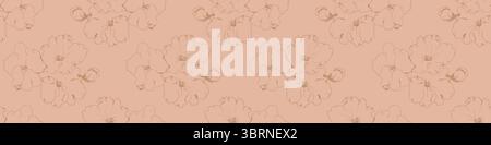 Elegante sfondo rosa blush caratterizzato da un delicato motivo floreale a ripetizione. Perfetto per il design tessile, la carta da parati, l'imballaggio, o. Illustrazione Vettoriale