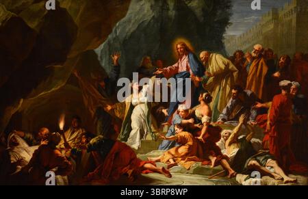 XVIII secolo Pittura il risveglio di Lazzaro, C.1711 di Jean-baptiste Jouvenet Foto Stock