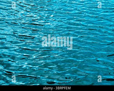 Splendida superficie di acqua verde con ondulazioni: Straordinario sfondo astratto per sfondi, social media, marketing e promozioni digitali Foto Stock