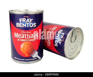Fregate le polpette di pollo in scatola di Bentos in salsa di pomodoro in una lattina da 380 g Foto Stock