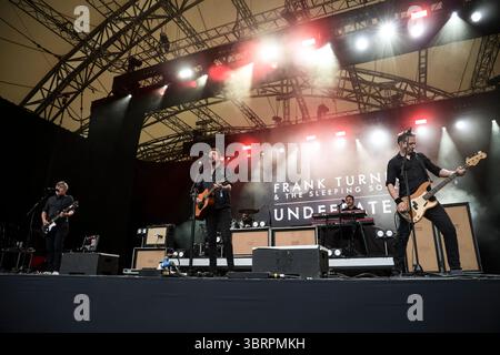 Eden Project, Cornovaglia, Regno Unito. 13 luglio 2025. Frank Turner & The Sleeping Souls si esibiscono all'Eden Sessions, Eden Project, Cornovaglia, 13 luglio 2025. Crediti : Jill o'Donnell/Alamy Live News Foto Stock
