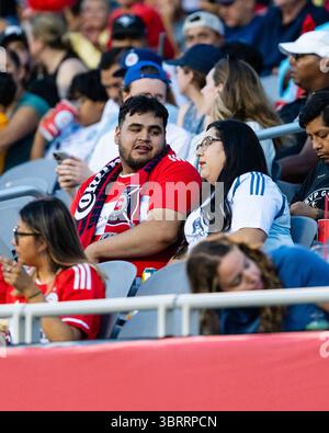 Chicago, Stati Uniti. 12 luglio 2025. I tifosi si si sono divertiti durante la partita tra Chicago Fire FC e San Diego FC a Solider Field. Punteggio finale: Chicago Fire 1-2 San Diego FC. Credito: SOPA Images Limited/Alamy Live News Foto Stock