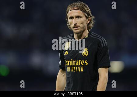 Napoli, Italia. 3 ottobre 2023. Foto Alessandro Garofalo/LaPresse 03 ottobre 2023 Napoli, Italia Sport - calcio - Champions League 2023/2024 - Napoli vs Real Madrid - Stadio Diego Armando Maradona. Nella foto: Luka Modric (Real Madrid) 3 ottobre 2023 Napoli, Italia Sport - calcio - Champions League 2023/2024 - Napoli vs Real Madrid stadio Diego Armando Maradona. Nella foto: Luka Modric (Real Madrid) credito: LaPresse/Alamy Live News Foto Stock