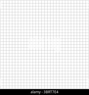 Carta a griglia quadrata. Pattern matematico senza cuciture. Foglio per notebook vuoto. Modello tipografico per la produzione di notebook. Sfondo didattico. Nero Illustrazione Vettoriale